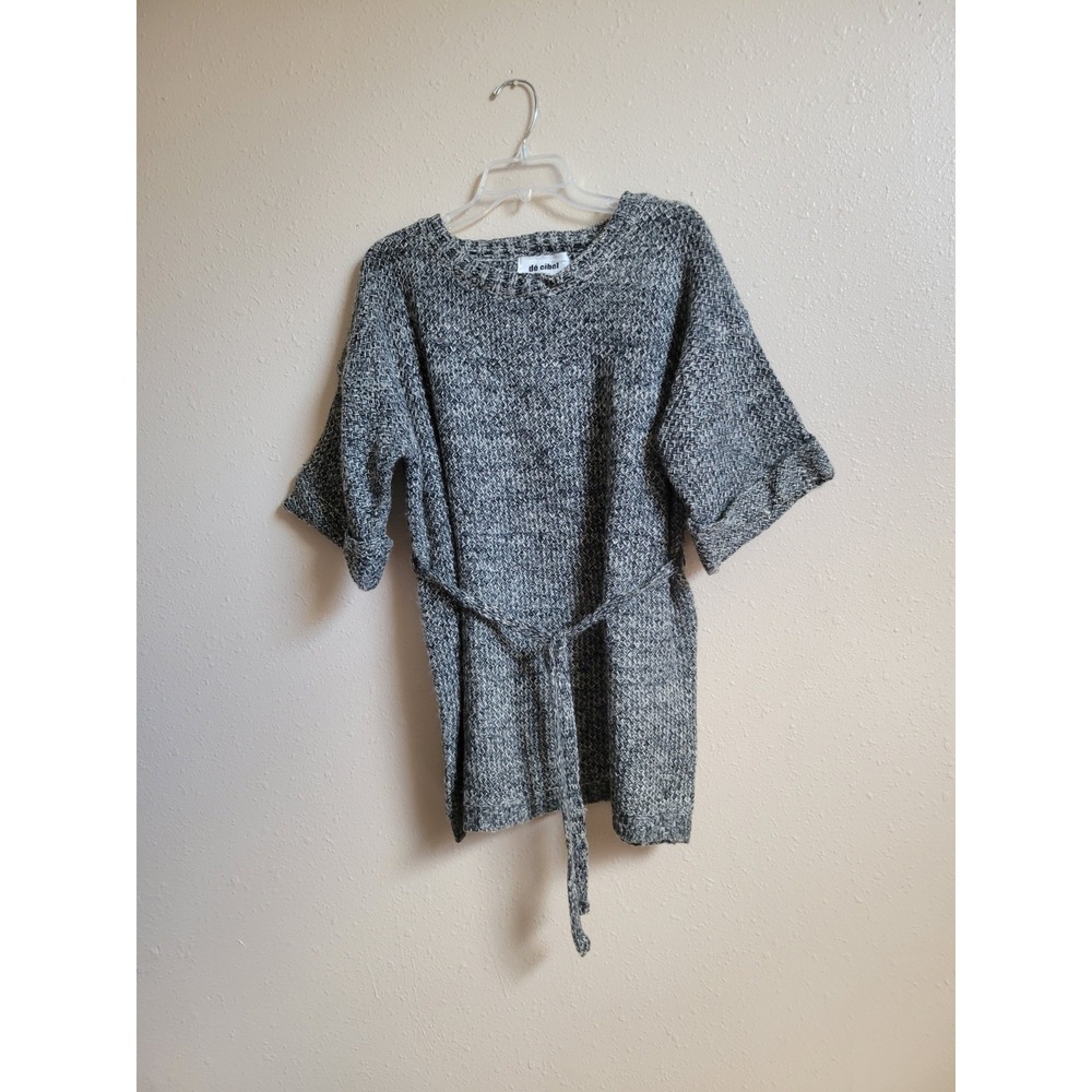 DeCibel Women's Short Sleeves Knit Sweater Gray